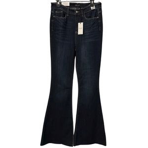 Judy Blue Women’s Size 11/30 High Waist Raw Hem Flare Dark Wash Jeans